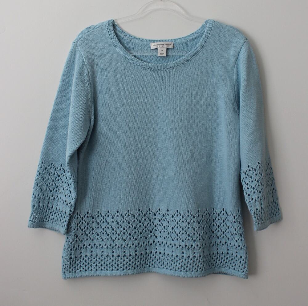 Christopher & Banks Womens Long Sleeve Sweater Blue Size M Pre-Owned
